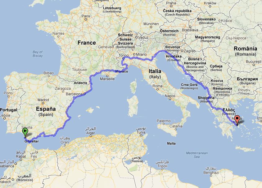 piste-ciclabili-mediterraneo-eurovelo8-mappa